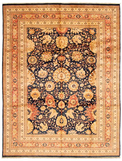 Pakistani Peshawar Finest 10'0" x 13'2" Hand-knotted Wool Dark Navy Rug