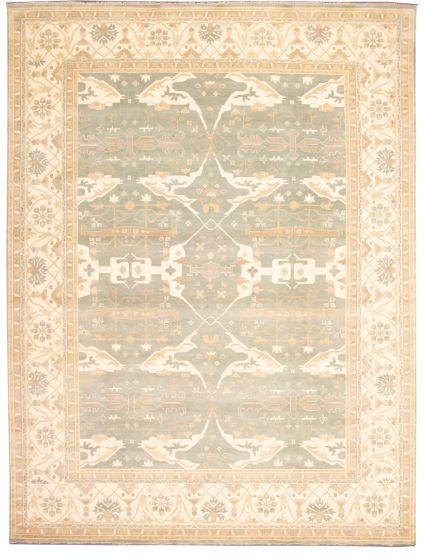 Indian Royal Oushak 13'10" x 17'10" Hand-knotted Wool Rug 