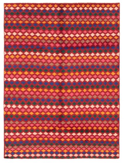 Afghan Baluch 5'11" x 8'1" Hand-knotted Wool Dark Red Rug