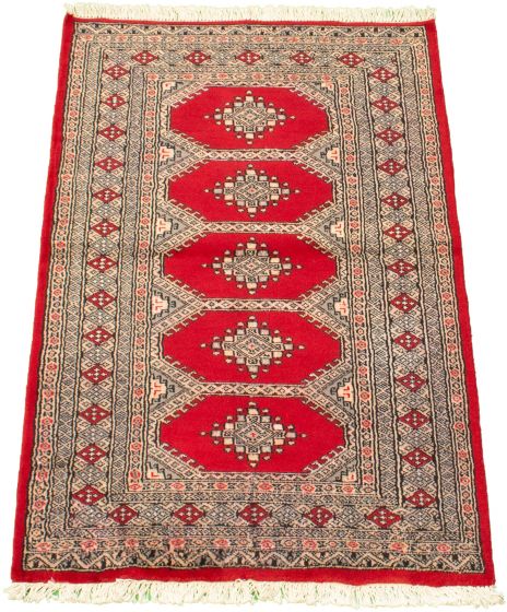 Pakistani Finest Peshawar Bokhara 3'1" x 4'11" Hand-knotted Wool Rug 