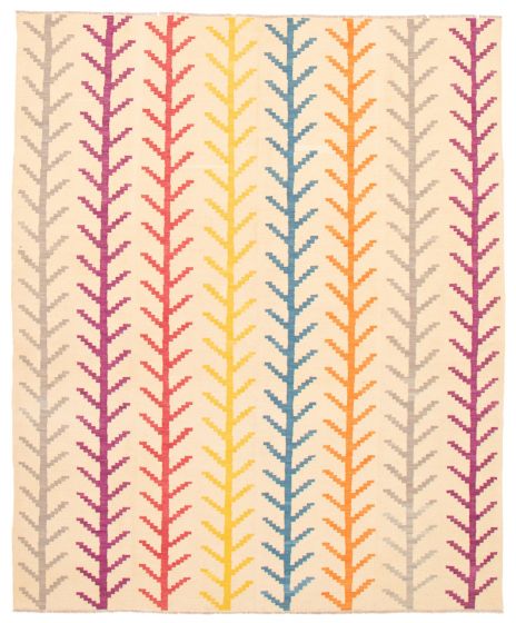 Turkish Ankara FW 8'1" x 10'0" Flat-Weave Wool Kilim 
