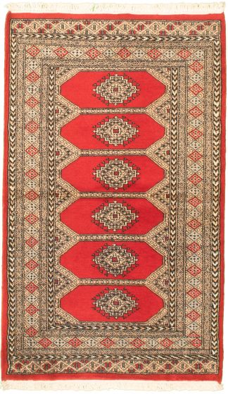 Pakistani Finest Peshawar Bokhara 3'2" x 5'3" Hand-knotted Wool Rug 