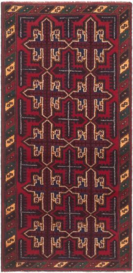 Afghan Teimani 2'9" x 6'4" Hand-knotted Wool Rug 