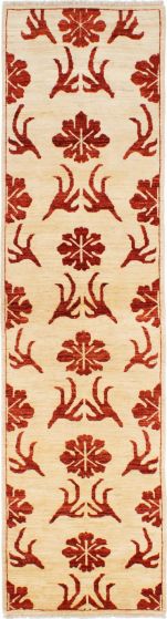 Indian Chobi Twisted 2'7" x 9'11" Hand-knotted Wool Rug 
