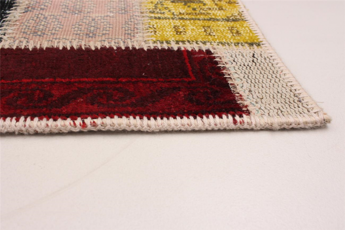 Turkish Color Transition Patchwork 5'8" x 8'2" Hand-knotted Wool Rug 