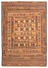 Afghan Shiravan SMK 4'1" x 5'9" Flat-Weave Wool Tapestry Kilim 