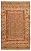 Afghan Shiravan SMK 3'11" x 6'4" Flat-Weave Wool Tapestry Kilim 