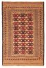 Afghan Shiravan SMK 3'11" x 6'2" Flat-Weave Wool Tapestry Kilim 