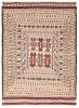 Afghan Shiravan SMK 4'3" x 5'11" Flat-Weave Wool Tapestry Kilim 