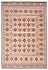 Afghan Shiravan SMK 4'2" x 6'0" Flat-Weave Wool Tapestry Kilim 