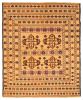 Afghan Shiravan SMK 4'2" x 5'2" Flat-Weave Wool Tapestry Kilim 