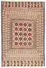 Afghan Shiravan SMK 4'3" x 6'4" Flat-Weave Wool Tapestry Kilim 