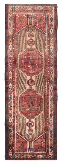 Persian Style 3'5" x 10'6" Hand-knotted Wool Runner Rug 