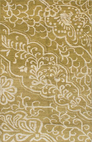 Indian La Seda 5'1" x 7'10" Hand-knotted Silk, Wool Rug 