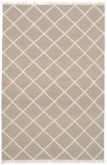 Turkish Ankara 5'2" x 8'1" Flat-weave Wool Grey Kilim