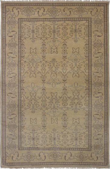 Indian Eternity 5'4" x 8'2" Hand-knotted Bamboo Silk Rug 