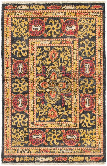 Indian Shalimar 4'0" x 6'3" Hand-knotted Wool Rug 