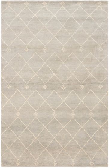 Indian Tangier 5'1" x 7'11" Hand-knotted Wool Rug 