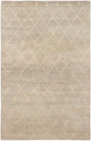 Indian Tangier 5'2" x 8'0" Hand-knotted Wool Rug 