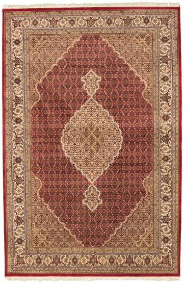 Indian Tabriz Haj Jalili 6'6" x 9'9" Hand-knotted Wool Rug 