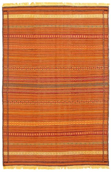 Turkish Ottoman Kashkoli 6'7" x 9'10" Flat-Weave Wool Tapestry Kilim 