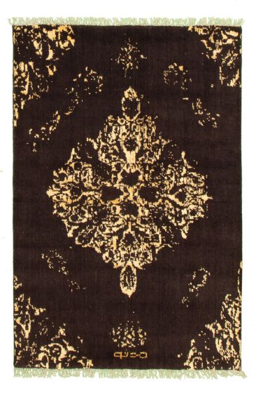 Indian La Seda 3'11" x 5'11" Hand-knotted Silk, Wool Rug 