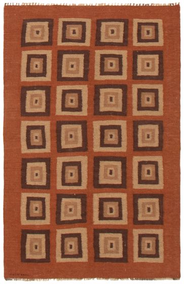 Turkish Ankara FW 3'5" x 5'3" Flat-Weave Wool Kilim 