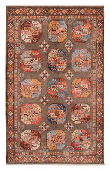 Afghan Uzbek Ghazni 4'0" x 6'4" Hand-knotted Wool Rug 