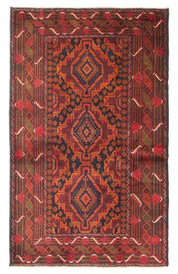 Afghan Teimani 3'10" x 6'0" Hand-knotted Wool Rug 