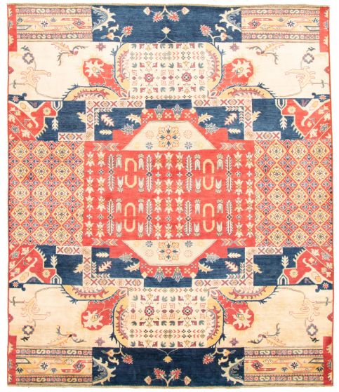 Afghan Finest Ghazni 8'0" x 9'6" Hand-knotted Wool Rug 