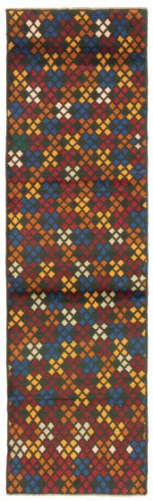 Afghan Baluch 2'6" x 8'7" Hand-knotted Wool Dark Green Rug
