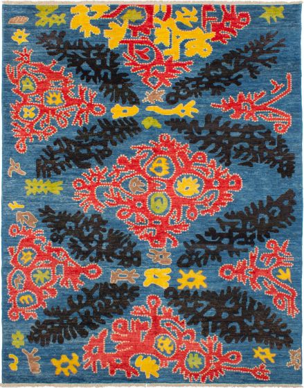 Indian Shalimar 7'10" x 10'0" Hand-knotted Wool Rug 