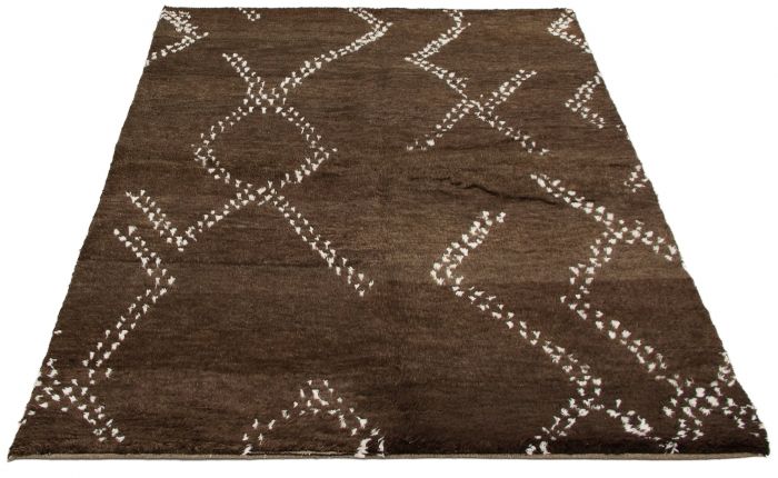 Indian Arlequin 6'3" x 9'0" Hand-knotted Wool Rug 
