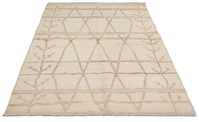 Indian Tangier 6'2" x 9'2" Hand-knotted Wool Rug 