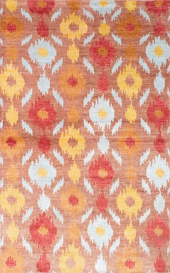 Indian Jules Oushak 4'10" x 7'10" Hand-knotted Silk Rug 