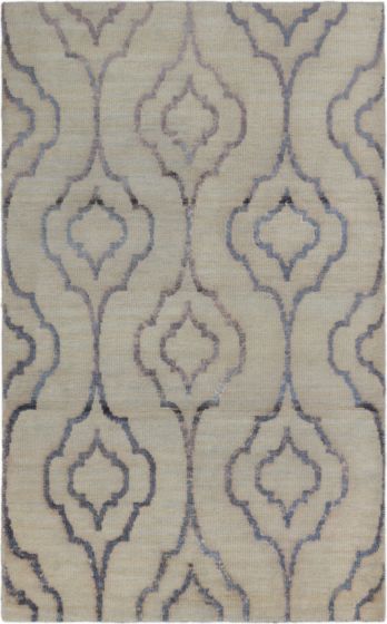 Indian La Seda 4'11" x 7'10" Hand-knotted Silk, Wool Rug 
