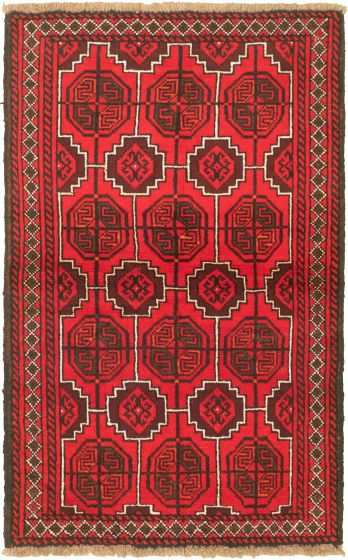 Afghan Akhjah 3'5" x 5'7" Hand-knotted Wool Rug 