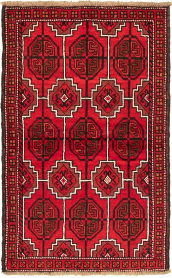Afghan Akhjah 3'8" x 5'8" Hand-knotted Wool Rug 
