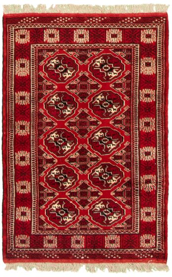 Turkmenistan Turkman 3'3" x 4'11" Hand-knotted Wool Rug 