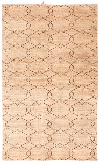 Indian Tangier 4'11" x 7'11" Hand-knotted Silk Rug 