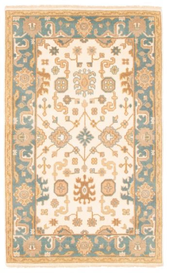 Indian Royal Oushak 4'0" x 6'3" Hand-knotted Wool Rug 