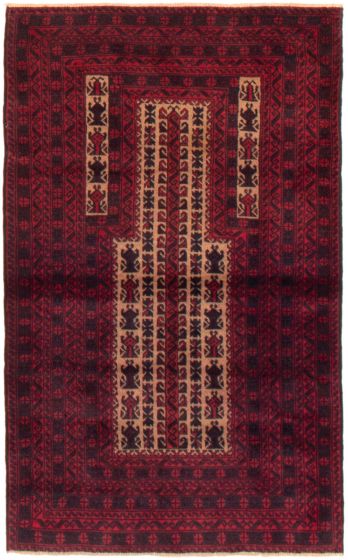 Afghan Teimani 3'1" x 5'2" Hand-knotted Wool Rug 