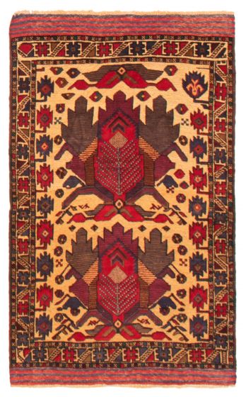 Afghan Tajik Caucasian 3'1" x 4'11" Hand-knotted Wool Rug 