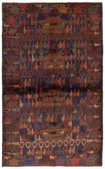 Afghan Rare War 3'9" x 6'4" Hand-knotted Wool Rug 