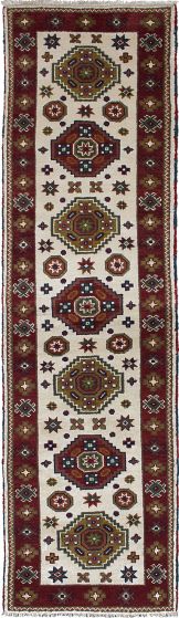 Indian Royal Kazak 2'7" x 9'10" Hand-knotted Wool Rug 