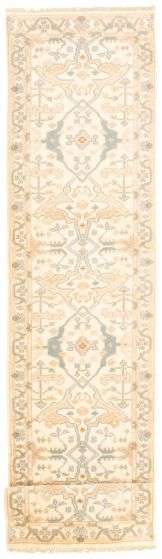 Indian Royal Oushak 2'5" x 11'8" Hand-knotted Wool Rug 