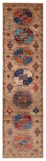 Pakistani Modern Ersari 2'8" x 10'3" Hand-knotted Wool Rug 