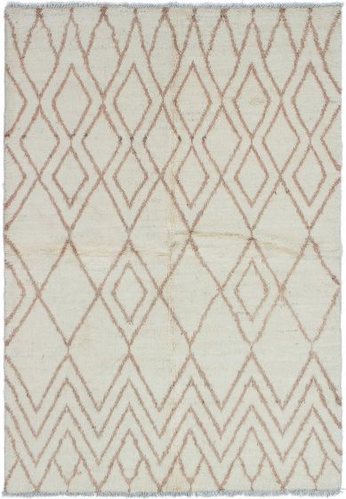 Indian Tangier 6'0" x 8'10" Hand-knotted Wool Rug 