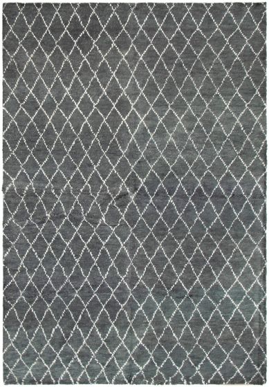 Indian Arlequin 6'4" x 9'2" Hand-knotted Wool Rug 