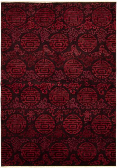 Indian Vibrance 6'4" x 8'10" Hand-knotted Wool Rug 